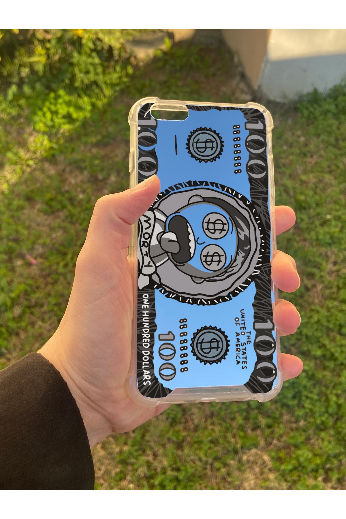 İphone 6S Plus Uyumlu Aynalı Dolar Desenli Darbe Kamera Korumalı Silikon Telefon Kılıfı